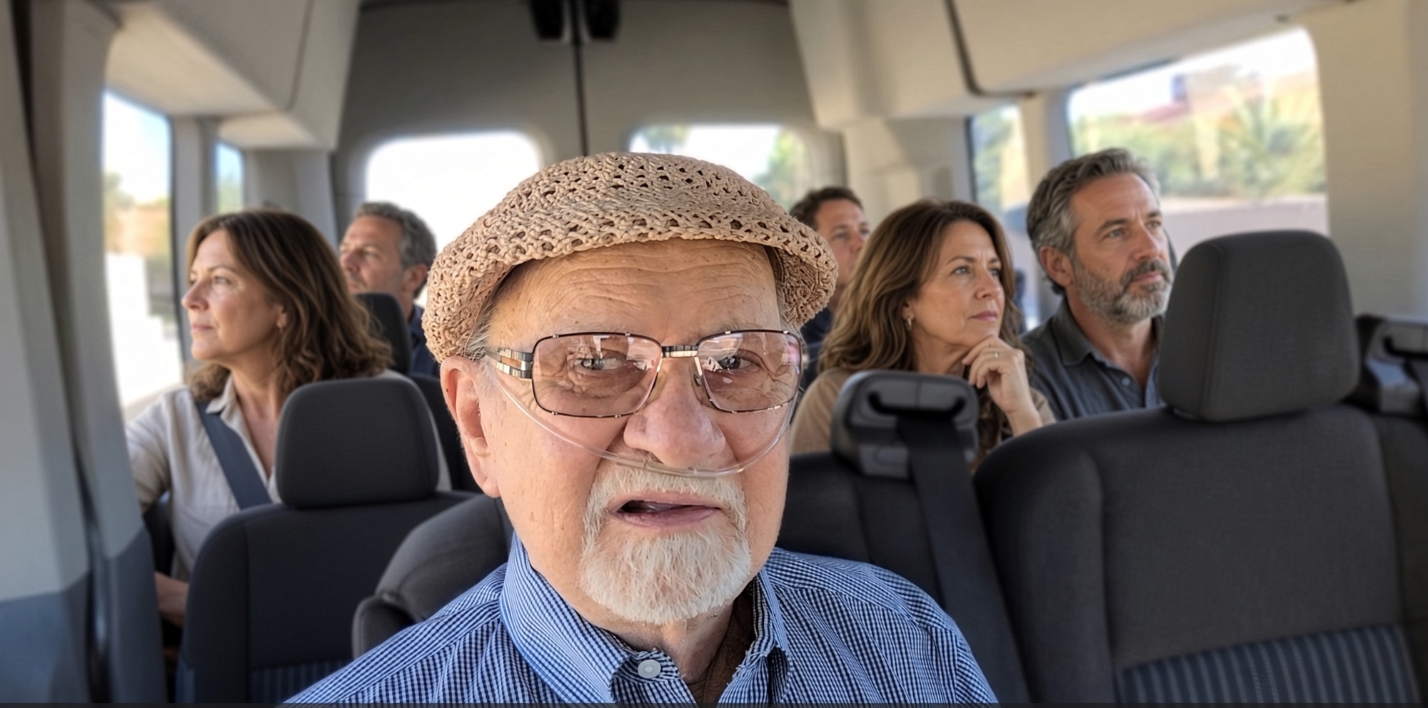 Frank Cullotta in the Vegas Mob Tour shuttle