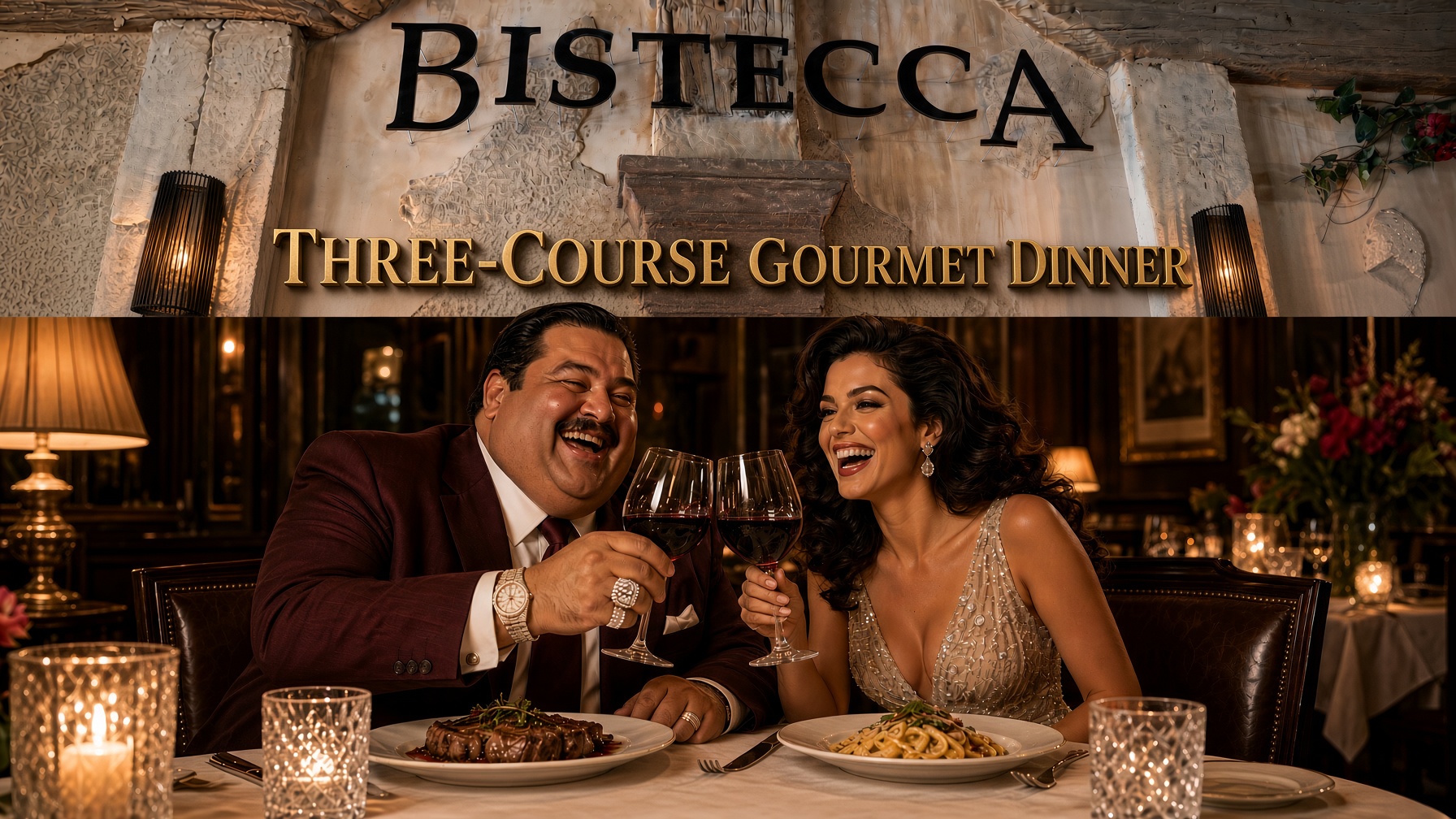 Bistecca three-course gourmet dinner